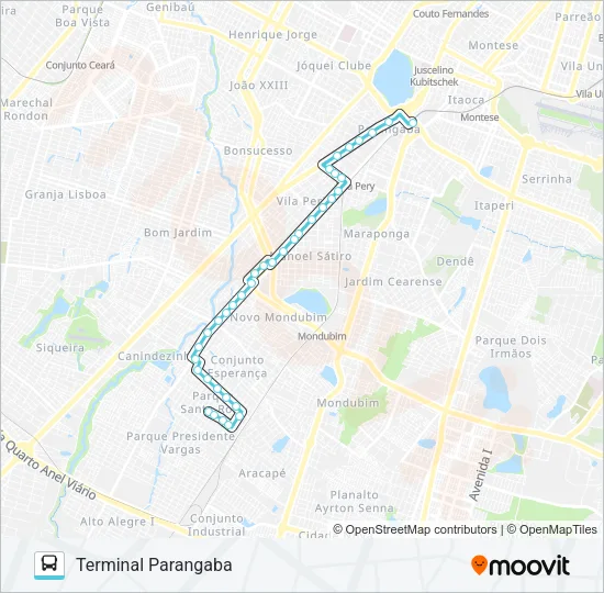 369 PARQUE PRESIDENTE VARGAS / PARANGABA Bus Line Map