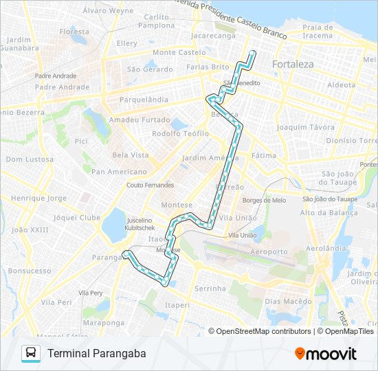 Mapa da linha 403 PARANGABA / EXPEDICIONÁRIOS / CENTRO de ônibus