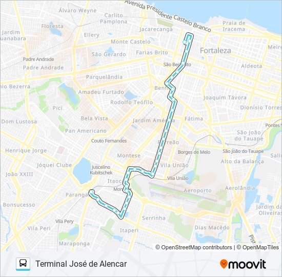 Mapa da linha 403 PARANGABA / EXPEDICIONÁRIOS / CENTRO de ônibus