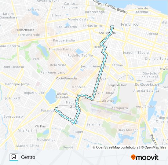 Mapa da linha 403 PARANGABA / EXPEDICIONÁRIOS / CENTRO de ônibus