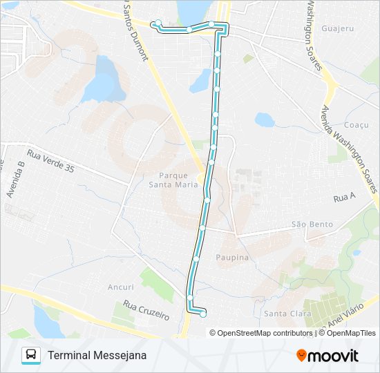 Mapa da linha 630 ITAMARATY / ELIZABETH II / MESSEJANA de ônibus