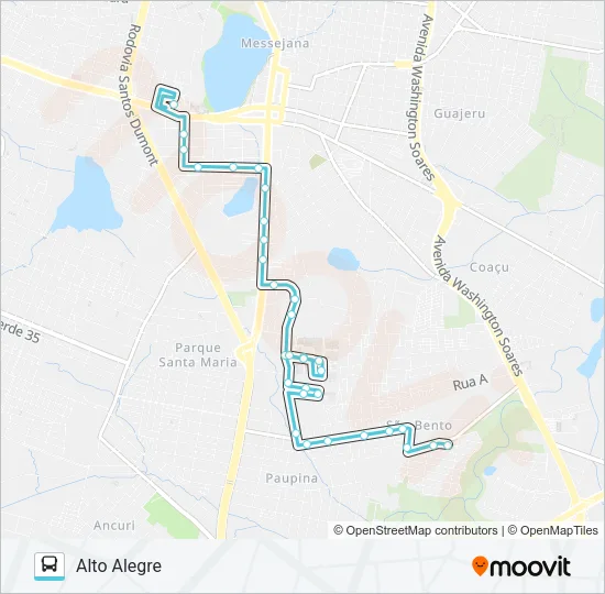 632 ALTO ALEGRE / ESCRITORES / MESSEJANA Bus Line Map