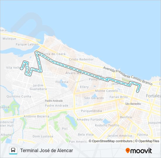 Mapa da linha 114 CONJUNTO NOVA ASSUNÇÃO / FRANCISCO SÁ de ônibus