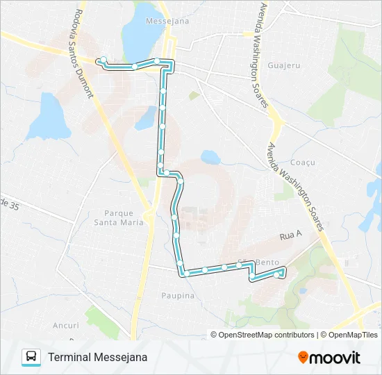 662 ALTO ALEGRE / JOSÉ ARAGÃO / MESSEJANA Bus Line Map