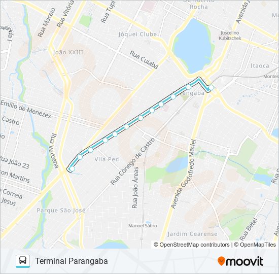 Mapa da linha 361 SIQUEIRA / OSÓRIO DE PAIVA / PARANGABA de ônibus