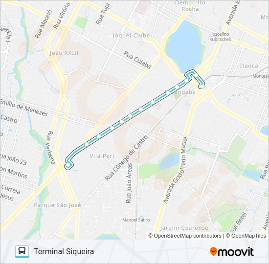 Mapa da linha 361 SIQUEIRA / OSÓRIO DE PAIVA / PARANGABA de ônibus