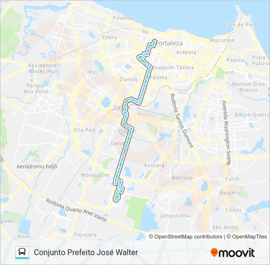 407 JOSÉ WALTER / EXPEDICIONÁRIOS / CENTRO Bus Line Map
