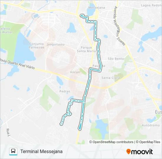 620 CORUJÃO / MESSEJANA / BARROSO / PEDRAS Bus Line Map