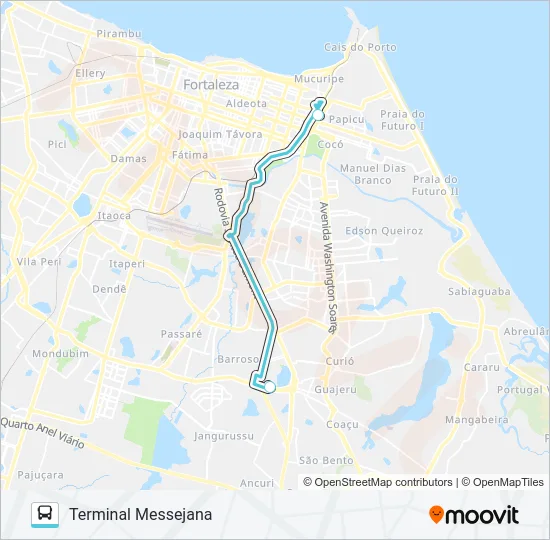 1815 EXPRESSO / MESSEJANA / BR-116 / PAPICU Bus Line Map