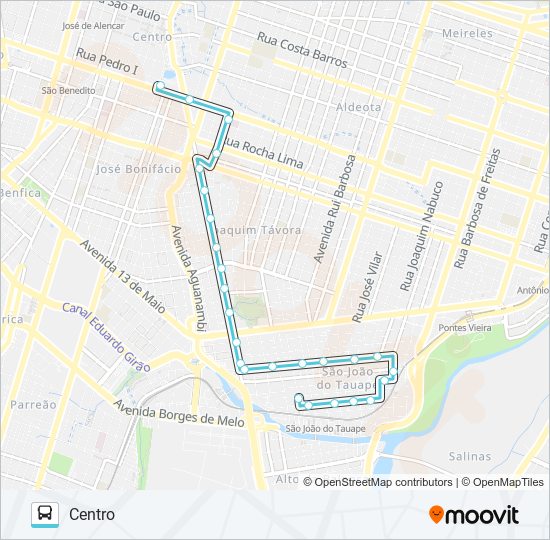 Mapa da linha 602 PARQUE PIO XII / ANA GONÇALVES / CENTRO de ônibus