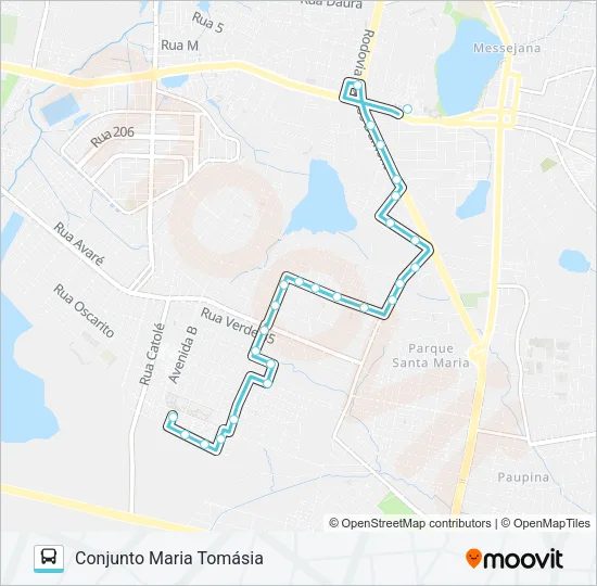 637 CONJUNTO MARIA TOMÁSIA / SANTA FILOMENA Bus Line Map