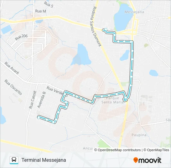 637 CONJUNTO MARIA TOMÁSIA / SANTA FILOMENA Bus Line Map