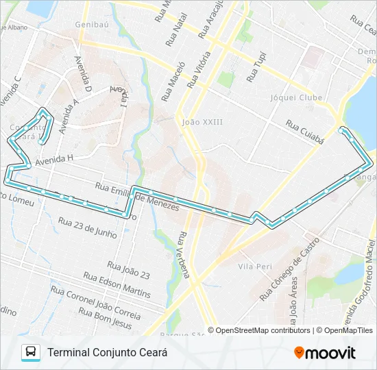 322 CONJUNTO CEARÁ / GRANJA PORTUGAL / LAGOA Bus Line Map