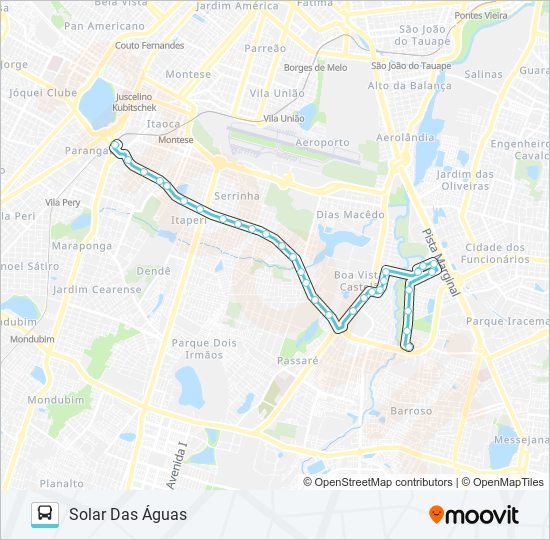 Mapa de 352 SOLAR DAS ÁGUAS / GREEN PARK / PARANGABA de autobús