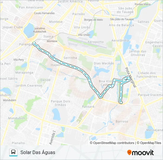 352 SOLAR DAS ÁGUAS / GREEN PARK / PARANGABA Bus Line Map