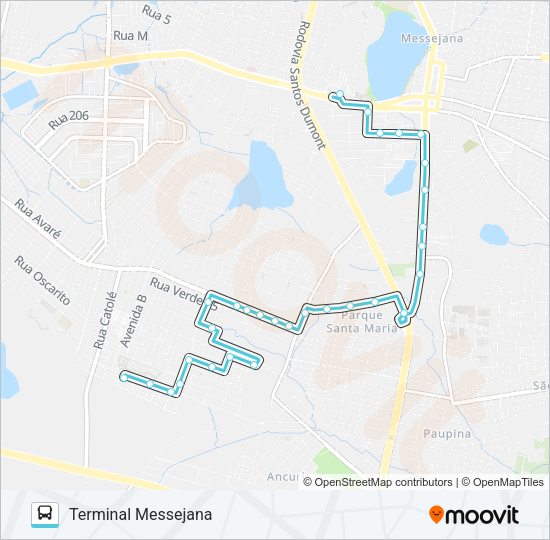 Mapa da linha 667 MARIA TOMÁSIA / LUIZ GONZAGA / MESSEJANA de ônibus
