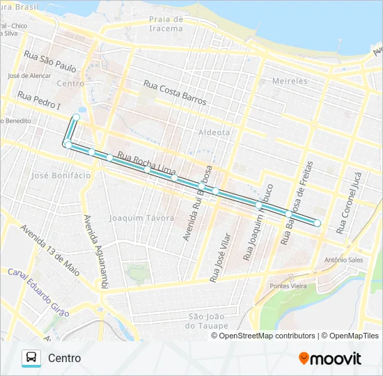 702 ANTÔNIO SALES / DIONÍSIO TORRES / CENTRO Bus Line Map