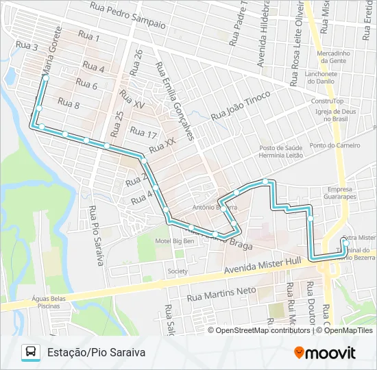 214 ESTAÇÃO / PIO SARAIVA I / ANTÔNIO BEZERRA Bus Line Map
