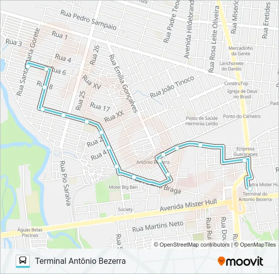 214 ESTAÇÃO / PIO SARAIVA I / ANTÔNIO BEZERRA Bus Line Map