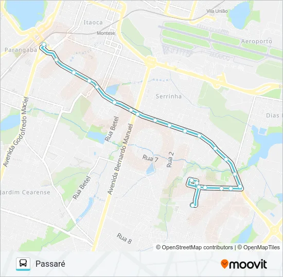 306 PASSARÉ / VIA CONJUNTO SUMARÉ / PARANGABA Bus Line Map