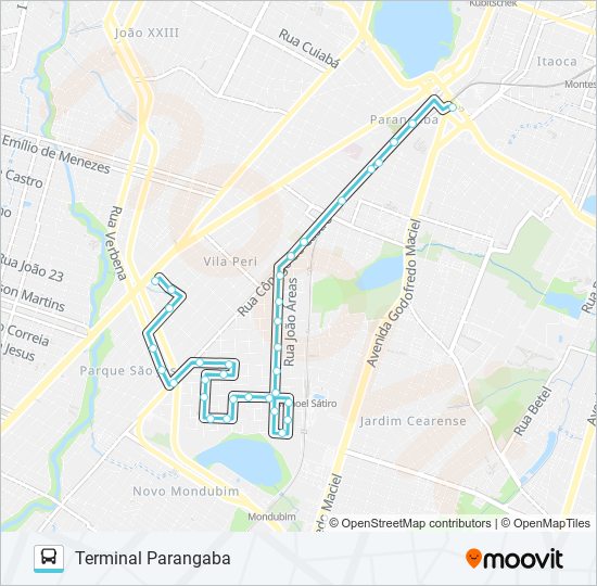Mapa da linha 362 SIQUEIRA / VILA MANOEL SÁTIRO / PARANGABA de ônibus