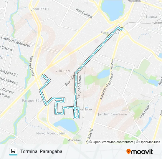 362 SIQUEIRA / VILA MANOEL SÁTIRO / PARANGABA Bus Line Map