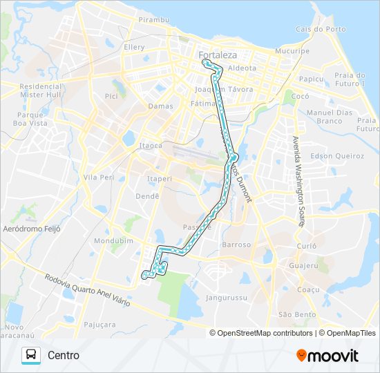 605 JOSÉ WALTER / BR-116 / AVENIDA I / CENTRO bus Line Map