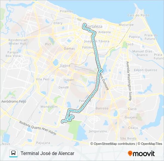 605 JOSÉ WALTER / BR-116 / AVENIDA I / CENTRO Bus Line Map