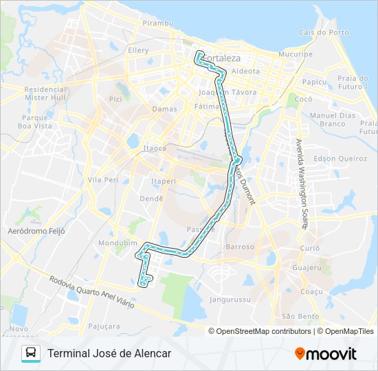 Mapa da linha 606 JOSÉ WALTER / BR-116 / AVENIDA N / CENTRO de ônibus