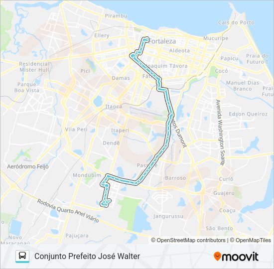 Mapa da linha 606 JOSÉ WALTER / BR-116 / AVENIDA N / CENTRO de ônibus