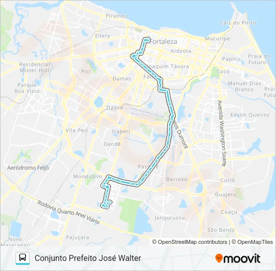 606 JOSÉ WALTER / BR-116 / AVENIDA N / CENTRO Bus Line Map