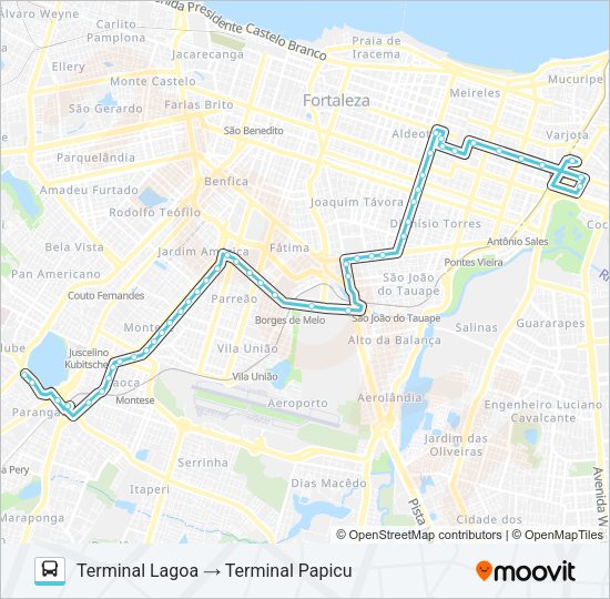 036 CORUJÃO / CONJUNTO CEARÁ / PAPICU / MONTESE Bus Line Map