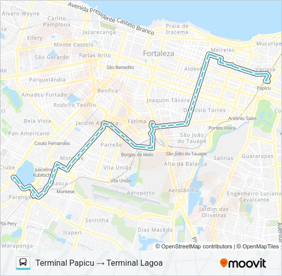 036 CORUJÃO / CONJUNTO CEARÁ / PAPICU / MONTESE Bus Line Map