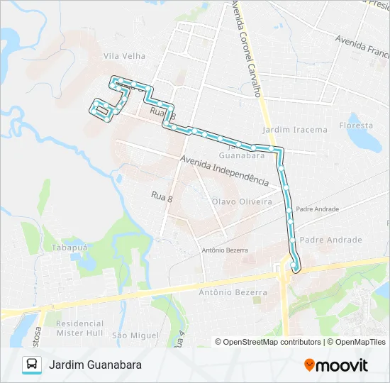 213 JARDIM GUANABARA / CONJUNTO NOVA ASSUNÇÃO II Bus Line Map