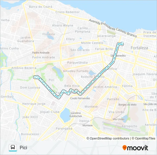 310 CAMPUS UNIVERSITÁRIOS / PANAMERICANO / CENTRO Bus Line Map