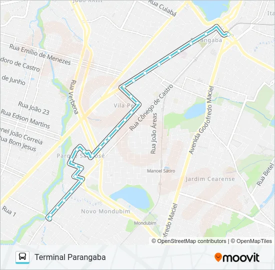 319 PARQUE SÃO JOSÉ / OSÓRIO DE PAIVA / PARANGABA Bus Line Map