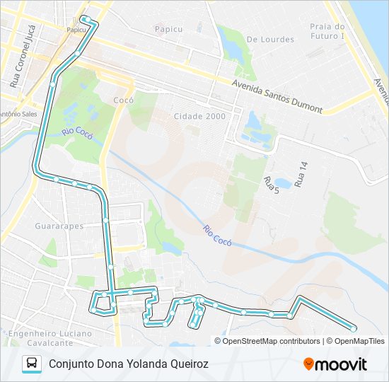 Mapa da linha 806 EDSON QUEIROZ / PAPICU / DONA YOLANDA QUEIROZ de ônibus