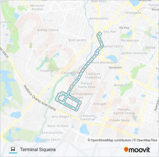370 PARQUE SANTA MARIA / NOVA ESPERANÇA / SIQUEIRA Bus Line Map