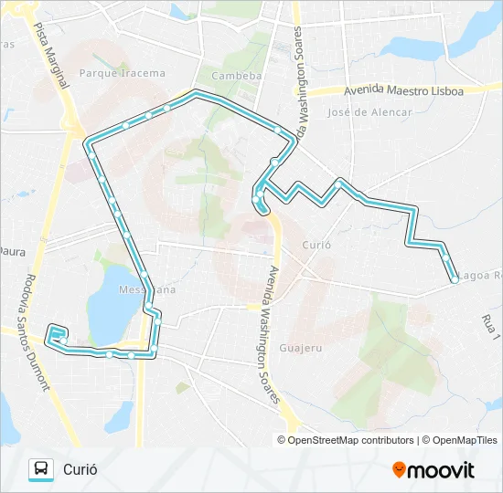 614 CURIÓ / TERMINAL WASHINGTON SOARES / MESSEJANA Bus Line Map