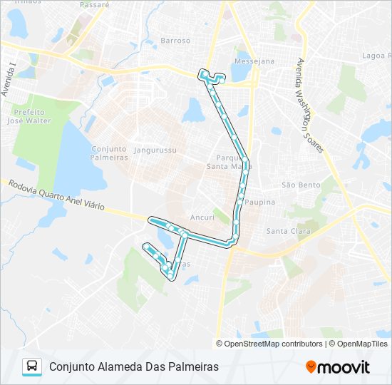 Mapa da linha 682 BAIRRO NOVO / ALAMEDA DAS PALMEIRAS / MESSEJANA de ônibus