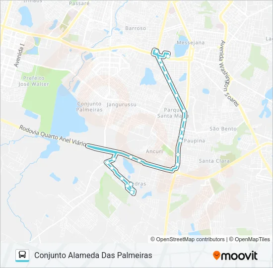 682 BAIRRO NOVO / ALAMEDA DAS PALMEIRAS / MESSEJANA Bus Line Map