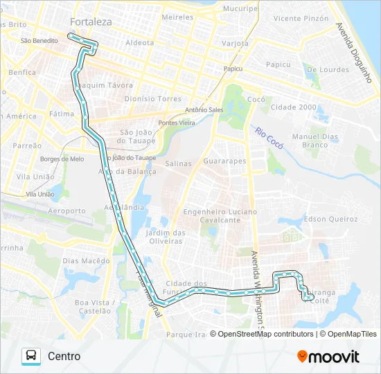 610 CIDADE DOS FUNCIONÁRIOS / CONJUNTO ALVORADA / CENTRO Bus Line Map