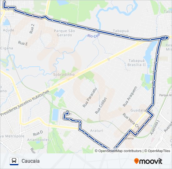 Mapa de 004 ARATURÍ (MUNICIPAL) de autobús