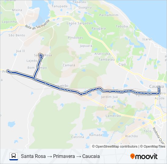 Mapa de 005 PRIMAVERA (MUNICIPAL) de autobús