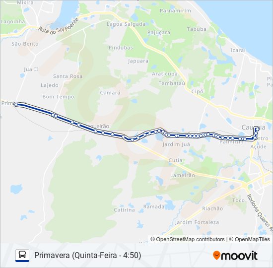 005 PRIMAVERA (MUNICIPAL) bus Line Map