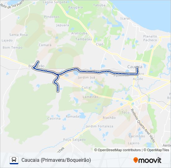 Mapa de 007 PEDREIRAS (MUNICIPAL) de autobús