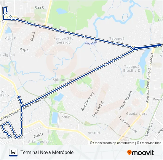 010 METRÓPOLE (MUNICIPAL) Bus Line Map