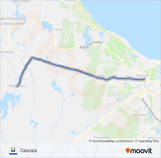 Mapa de 035 SÍTIOS NOVOS (MUNICIPAL) de autobús