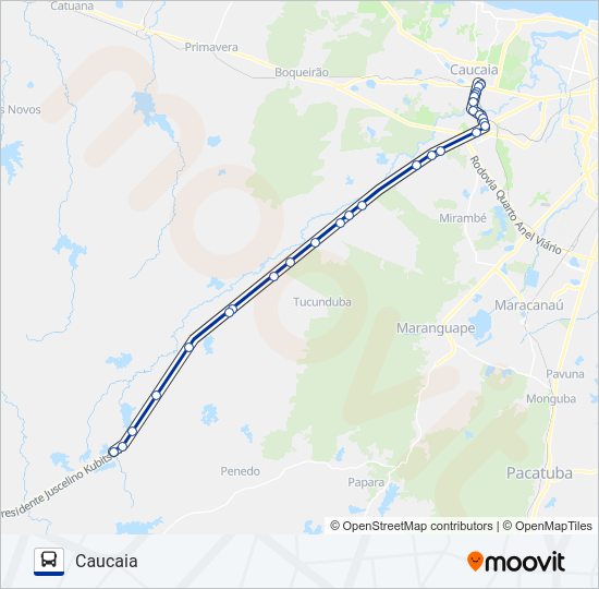 Mapa da linha 037 BOM PRINCÍPIO (MUNICIPAL) de ônibus