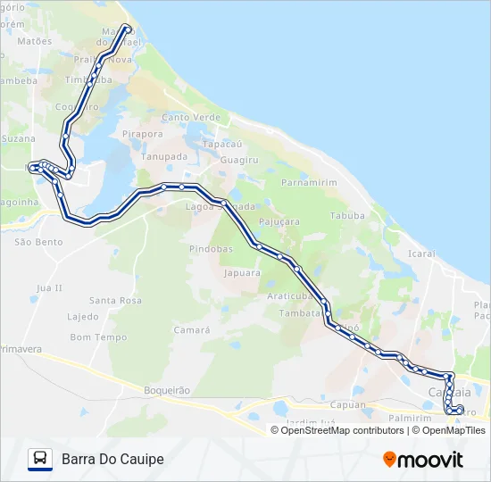 017 BARRA DO CAUÍPE (MUNICIPAL) Bus Line Map